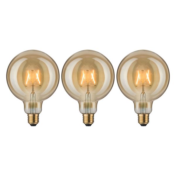 Paulmann 5071 Leuchtmittel Bundle 3x LED Vintage Globe 125 gold 3x 2,5Watt E27 230V