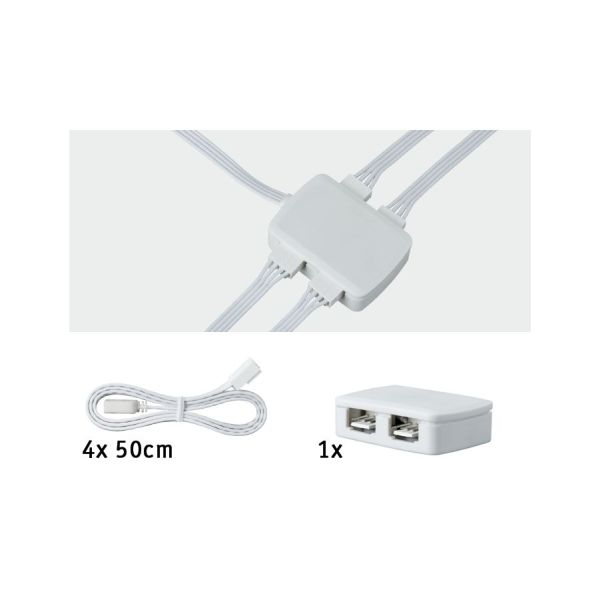 Paulmann 702.03 YourLEDVerbinder Junction-Box 4-fachVerteilung 30x45mm max. 60W Weiß