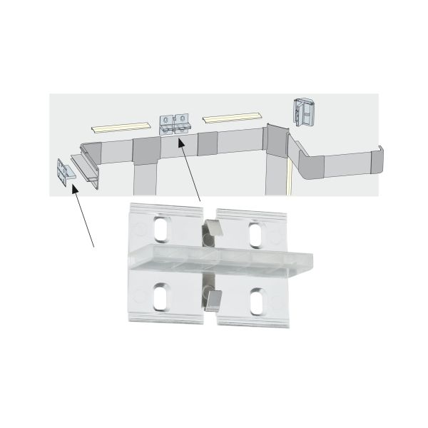 Paulmann 702.75 LED Strip Profil Duo Montage-Set Fixture 4er Pack Transparent