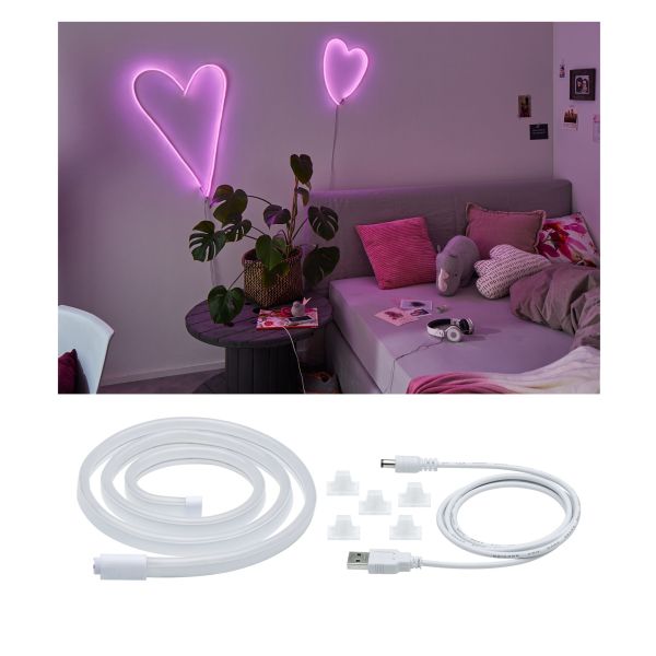 Paulmann 705.61 USB LED Strip Neon Colorflex Pink 1m 4,5W 10lm/m