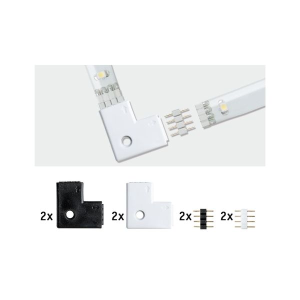 Paulmann 705.99 YourLED Verbinder Eck-Stück 23x23mm max. 60W Weiß#Schwarz