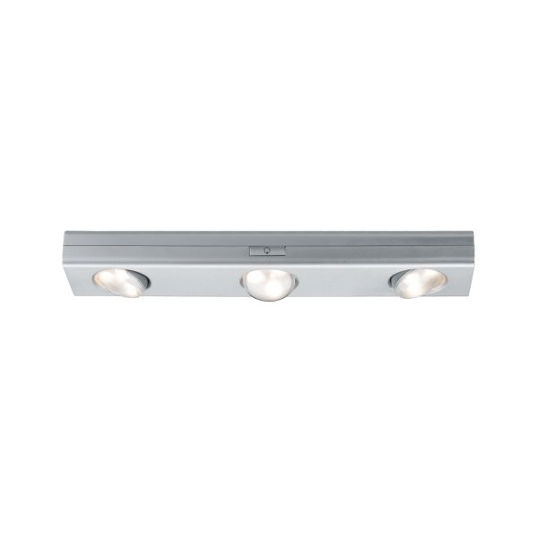 Paulmann 706.35 LED Unterschrankleuchte Batterie Jiggle inkl. Schalter 300x60mm 3x22lm 3000K dimmbar Chrom matt