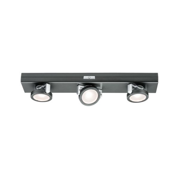 Paulmann 706.36 LED Unterschrankleuchte Batterie Rotate inkl. Schalter 310x60mm 3x18lm 3000K dimmbar Anthrazit/Chrom matt