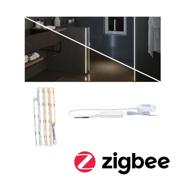 Paulmann 784.26 LumiTiles LED Stripe Smart Home Zigbee 3.0 Full-Line COB Slim 1m IP44 3W 260lm/m 544 LEDs/m Tunable White 7VA