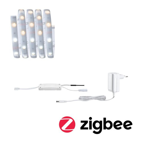 Paulmann 788.68 MaxLED 250 LED Strip Smart Home Zigbee 3.0 Tunable White beschichtet Basisset 1,5m IP44 6W 250lm/m 30 LEDs/m Tunable White 24VA