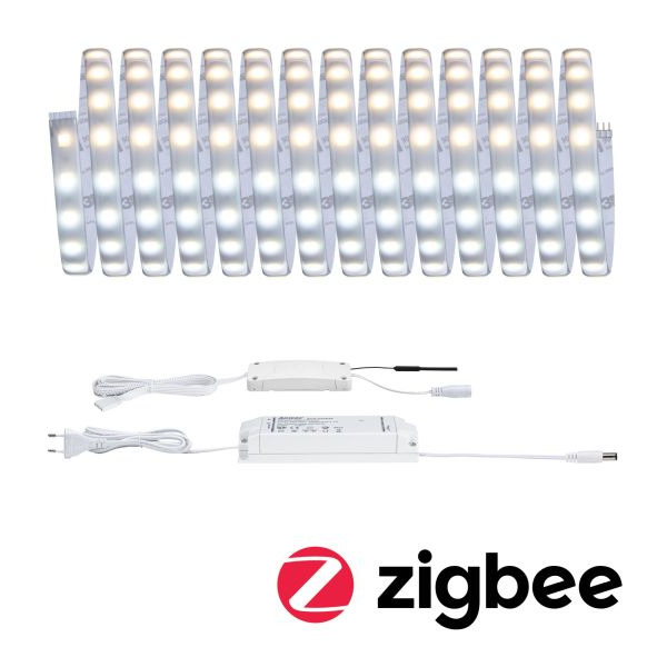 Paulmann 788.72 MaxLED 500 LED Strip Smart Home Zigbee 3.0 Tunable White beschichtet Basisset 5m IP44 26W 510lm/m 60 LEDs/m Tunable White 50VA