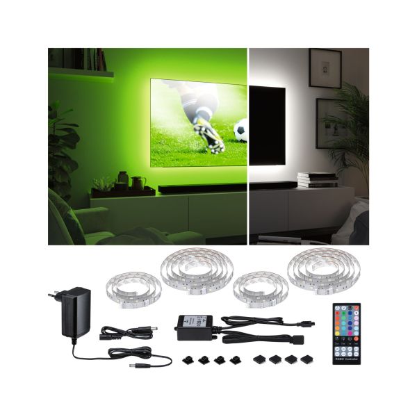 Paulmann 788.76 MaxLED 250 LED Strip TV Comfort Basisset 65 Zoll 4,3m 22W 233lm/m 28 LEDs/m RGBW+ 24VA