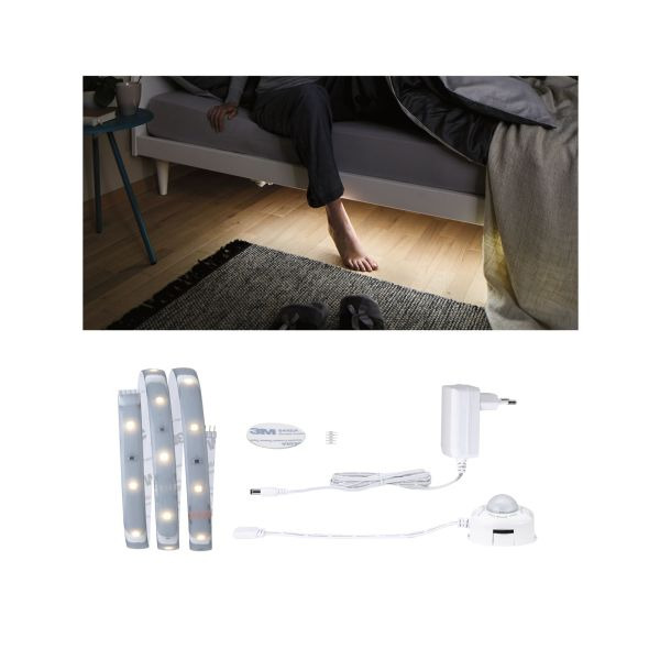 Paulmann 788.93 MaxLED 250 Night Comfort Set für Einzelbett IP44 1m 2700K 4W 12VA Silber