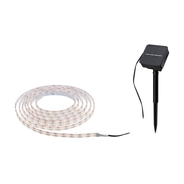 Paulmann 788.96 LED Stripe Solar 3m inkl. Dämmerungssensor und Akku 3m IP44 0,3W 16lm/m 60 LEDs/m 2700K