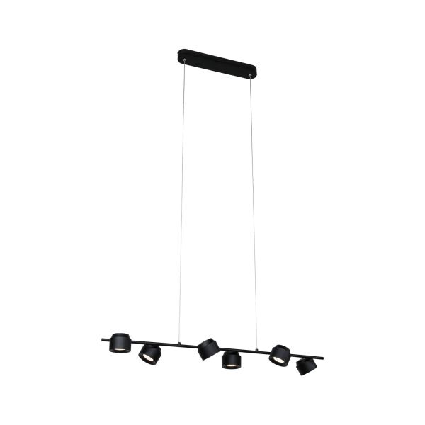 Paulmann 797.73 LED Pendelleuchte 3-Step-Dim Puric Pane 2700K 6x350lm 6x4,5W Schwarz dimmbar