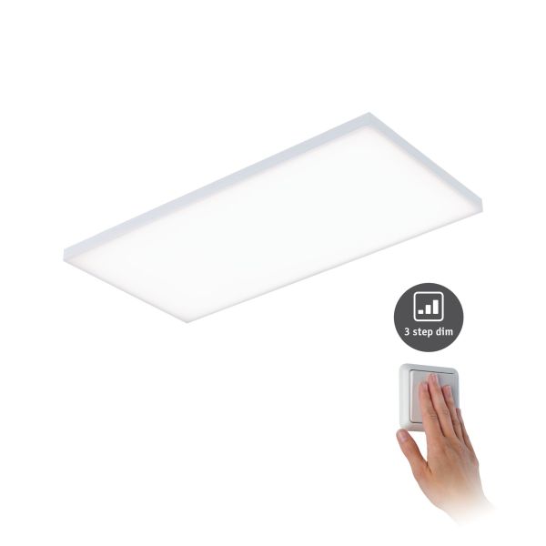 Paulmann 798.23 LED Panel 3-Step-Dim Velora eckig 595x295mm 26W 2550lm 3000K Weiß matt dimmbar