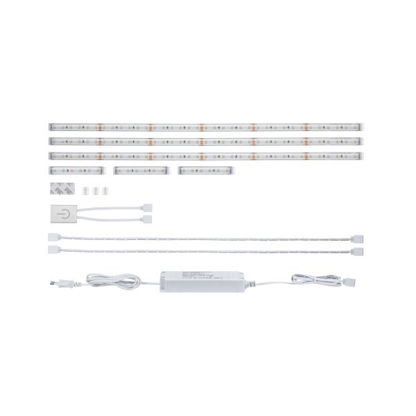 Paulmann 798.38 MaxLED 500 LED Strip Warmweiß Küchenset Basisset 1,8m beschichtet 3x3,1 / 3x0,6W 136lm/m 2700K 20VA