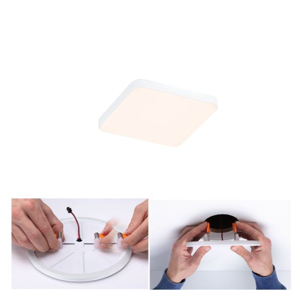 Paulmann 799.47 VariFit LED Einbaupanel Veluna Edge IP44 eckig 90x90mm 6W 450lm 3000K Weiß dimmbar