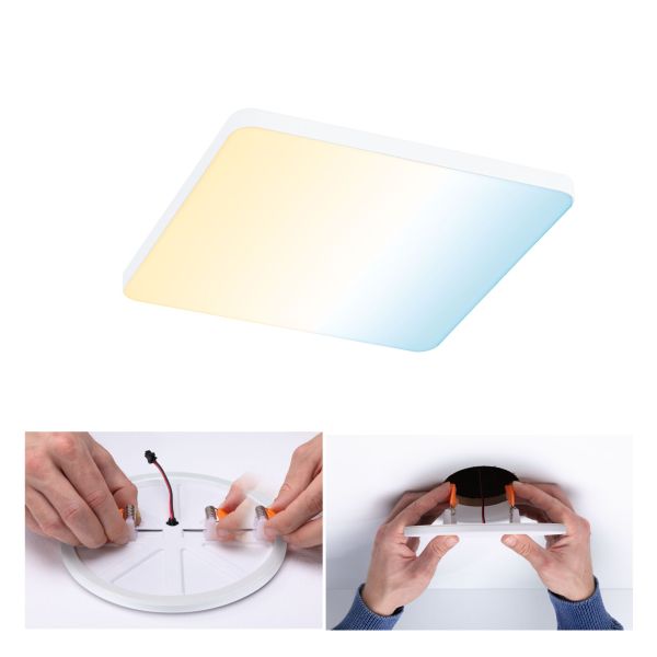 Paulmann 799.58 VariFit LED Einbaupanel Smart Home Zigbee 3.0 Veluna Edge IP44 eckig 160x160mm 15,5W 1000lm Tunable White Weiß dimmbar