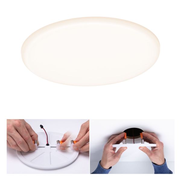 Paulmann 923.89 VariFit LED Einbaupanel Veluna IP44 rund 185mm 17W 1400lm 3000K Satin