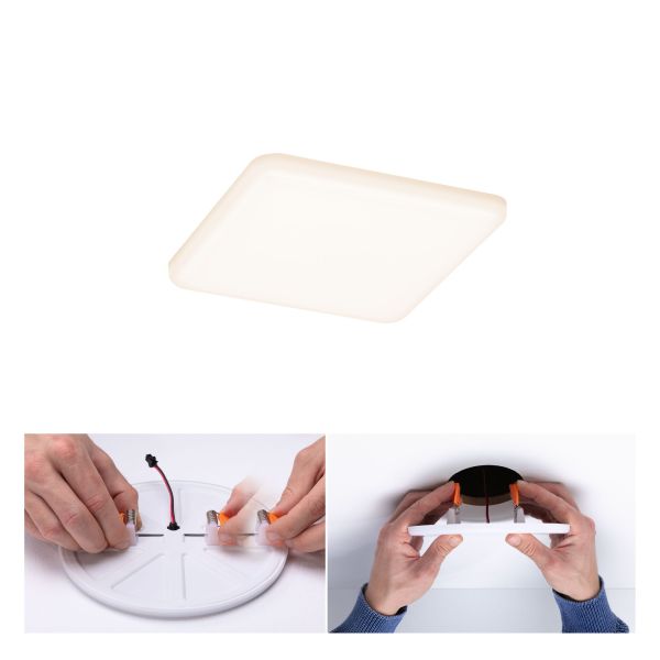 Paulmann 923.94 VariFit LED Einbaupanel Veluna IP44 eckig 125x125mm 8,5W 650lm 3000K Satin