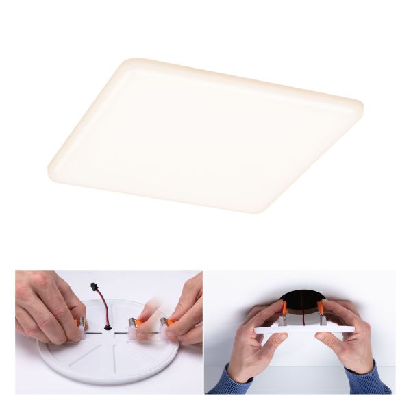 Paulmann 923.95 VariFit LED Einbaupanel Veluna IP44 eckig 185x185mm 17W 1400lm 3000K Satin
