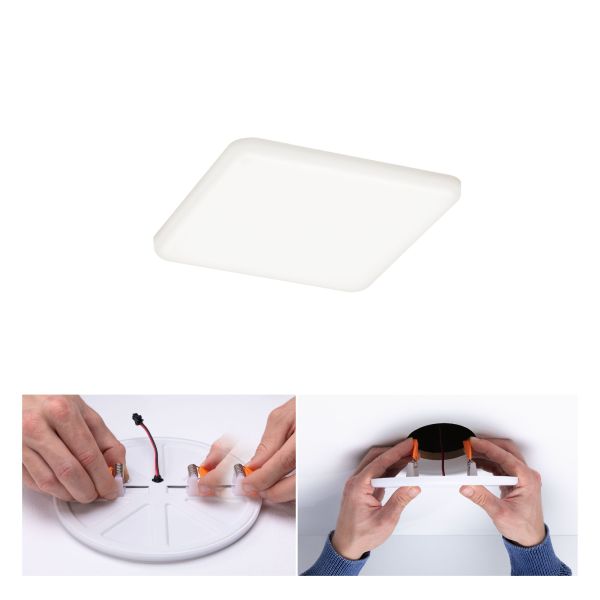 Paulmann 923.97 VariFit LED Einbaupanel Veluna IP44 eckig 125x125mm 8,5W 750lm 4000K Satin
