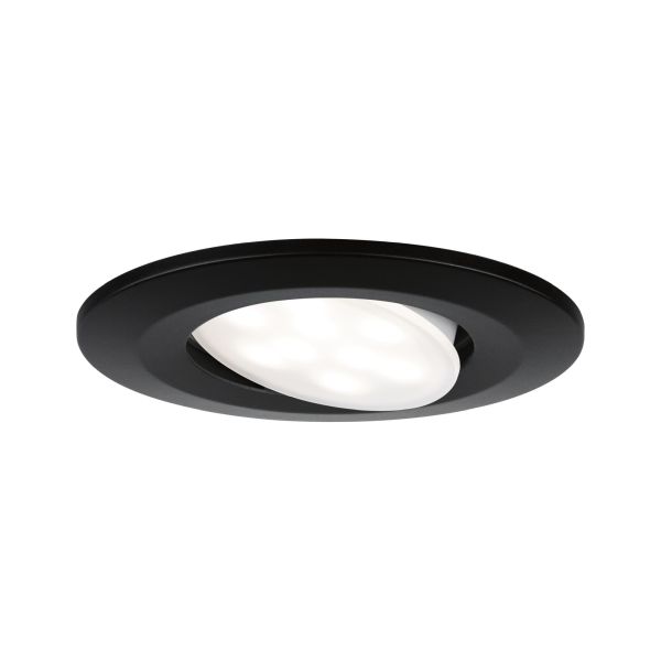 Paulmann 924.61 LED Einbauleuchte Calla schwenkbarar IP65 rund 90mm 30° 6W 500lm 230V 4000K Schwarz matt