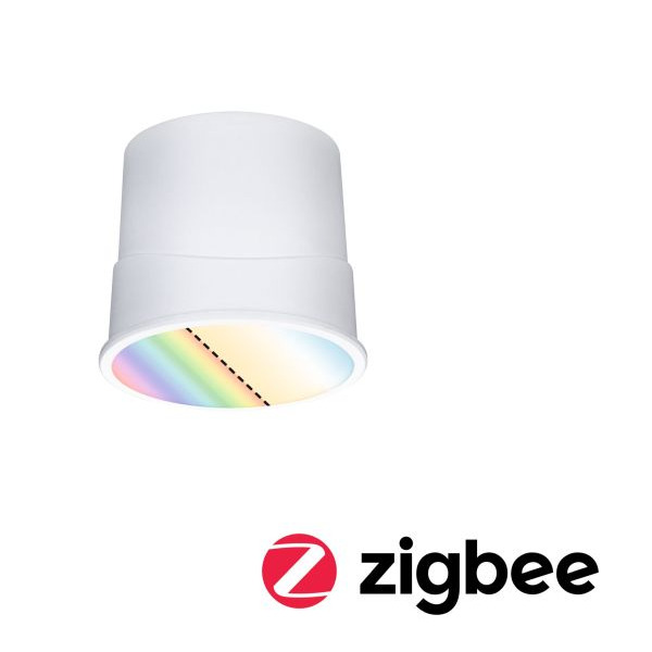 Paulmann 924.70 LED Modul Einbauleuchte Smart Home Zigbee 3.0 Base Coin 1er-Set rund 50mm Coin 4,9W 420lm 230V dimmbar RGBW+ Satin