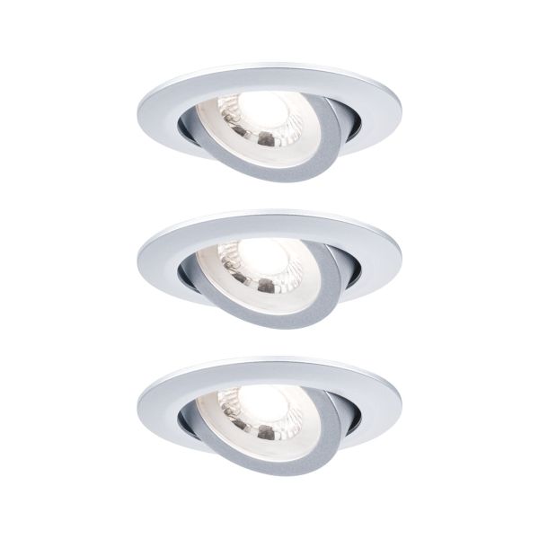 Paulmann 929.86 LED Einbauleuchte 3 Stück schwenkbarar 3x6W 3000K Chrom matt