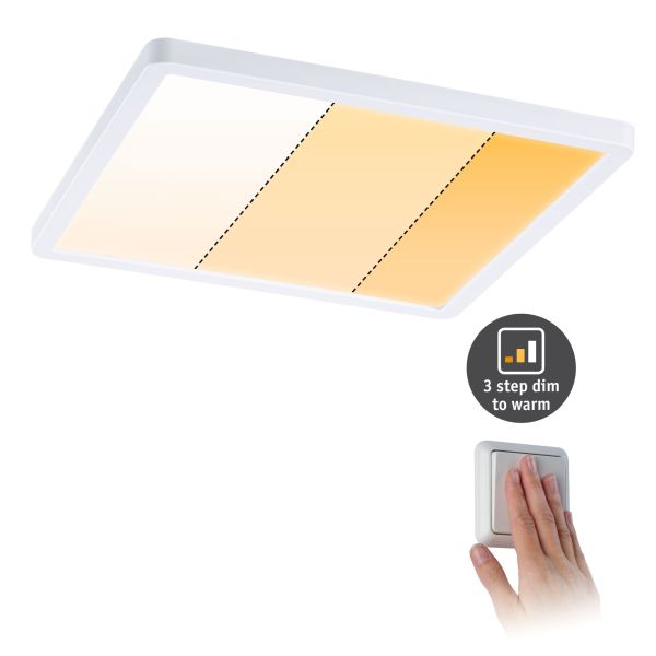 Paulmann 929.94 VariFit LED Einbaupanel Dim to Warm Areo IP44 eckig 230x230mm 16W 1400lm 3 Step Dim to warm Weiß matt dimmbar