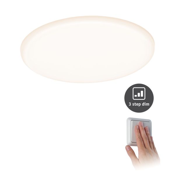 Paulmann 930.63 VariFit LED Einbaupanel 3-Step-Dim Veluna IP44 rund 185mm 17W 1400lm 3000K Satin dimmbar