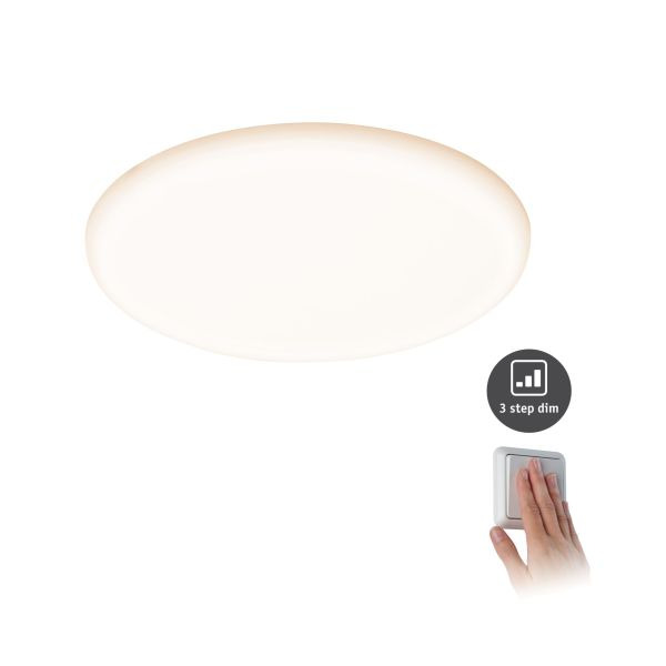Paulmann 930.64 VariFit LED Einbaupanel 3-Step-Dim Veluna IP44 rund 215mm 21W 1650lm 3000K Satin dimmbar