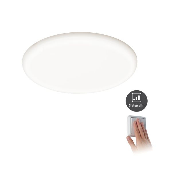 Paulmann 930.68 VariFit LED Einbaupanel 3-Step-Dim Veluna IP44 rund 215mm 22W 1700lm 4000K Satin dimmbar