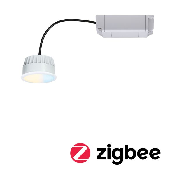 Paulmann 930.74 LED Modul Einbauleuchte Smart Home Zigbee 3.0 Tunable White Coin 1er-Set rund 50mm Coin 6W 470lm 230V dimmbar Tunable White Satin