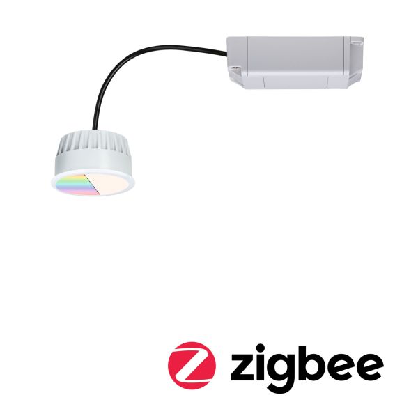 Paulmann 930.75 LED Modul Einbauleuchte Smart Home Zigbee 3.0 RGBW Coin 1er-Set rund 50mm Coin 5,2W 400lm 230V dimmbar RGBW+ Satin