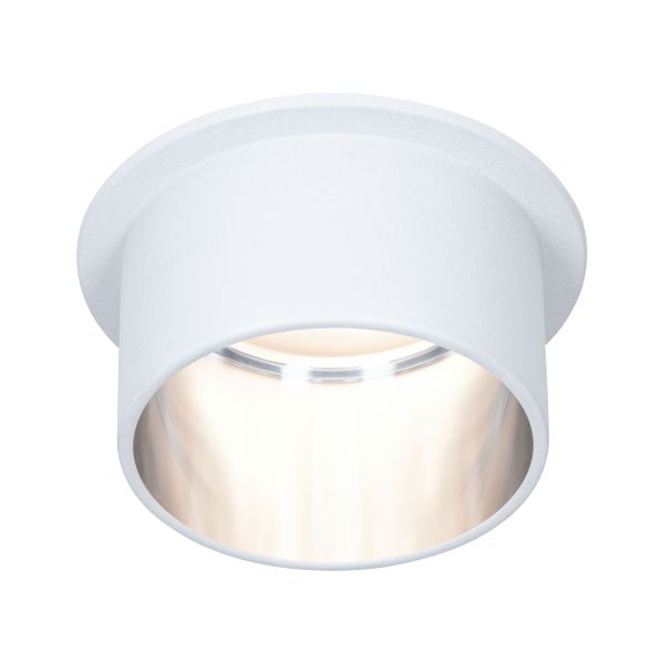 Paulmann 933.84 LED Einbauleuchte 3-Step-Dim Gil Coin IP44 rund 68mm Coin 6W 470lm 230V dimmbar 2700K Weiß matt#Eisen gebürstet