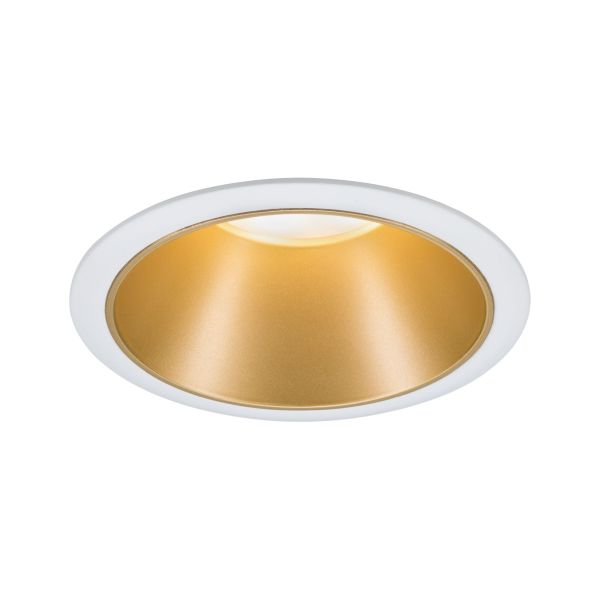 Paulmann 933.96 Einbauleuchte Cole rund 88mm GU10 max. 10W 230V dimmbar Weiß#Gold matt