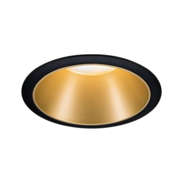 Paulmann 934.03 LED Einbauleuchte 3-Step-Dim Cole Coin IP44 rund 88mm Coin 6W 470lm 230V dimmbar 2700K Schwarz/Gold matt