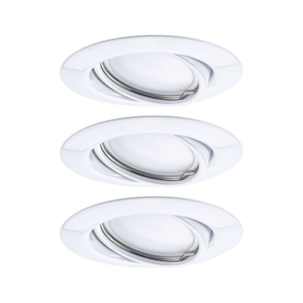 Paulmann 934.22 LED Einbauleuchte Base Basisset schwenkbar rund 90mm 20° GU10 3x5W 3x350lm 230V 3000K Weiß