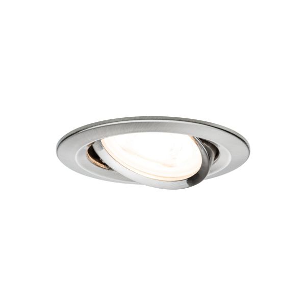 Paulmann 934.29 LED Einbauleuchte Nova Basisset schwenkbar rund 84mm 50° GU10 3x6,5W 3x460lm 230V 2700K Eisen gebürstet