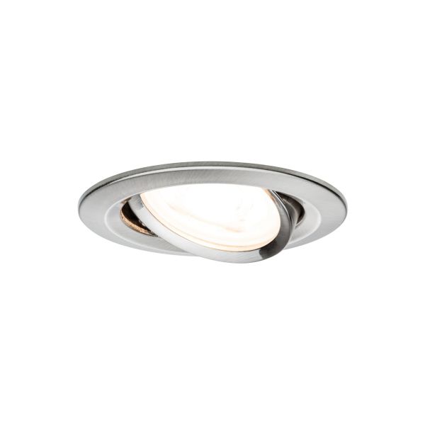 Paulmann 934.29 LED Einbauleuchte Nova Basisset schwenkbarar rund 84mm 50° GU10 3x6,5W 3x460lm 230V 2700K Eisen gebürstet