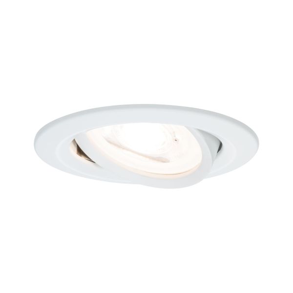 Paulmann 934.30 LED Einbauleuchte Nova schwenkbarar rund 84mm 50° GU10 6,5W 460lm 230V 2700K Weiß matt