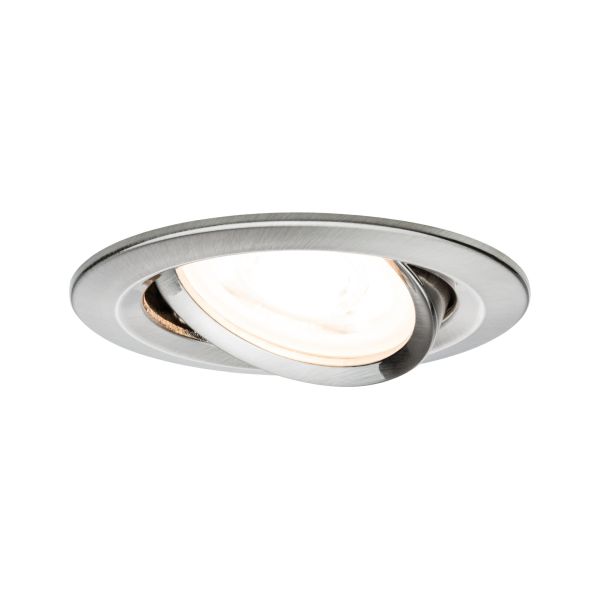 Paulmann 934.64 LED Einbauleuchte 3-Step-Dim Nova schwenkbarar rund 84mm 50° GU10 6,5W 460lm 230V dimmbar 2700K Eisen gebürstet