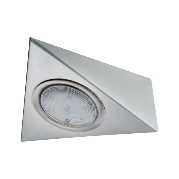 Paulmann 935.72 LED Unterschrankleuchte Dreieck 3x2,8W 140x110mm 3x170lm 230/12V eckig Eisen gebürstet