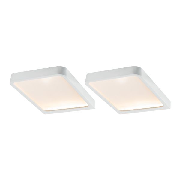 Paulmann 935.83 LED Unterschrankleuchte Vane 2x8W 105x140mm 2x430lm 230/12V eckig Weiß matt