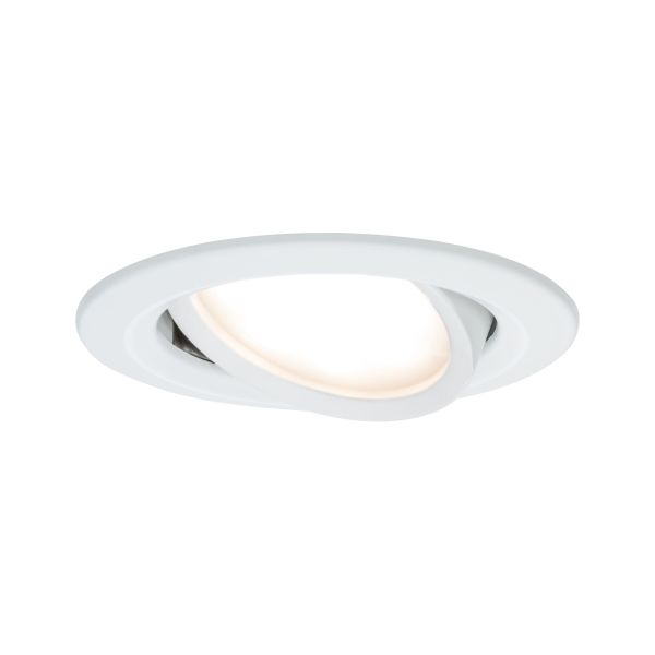 Paulmann 938.76 LED Einbauleuchte Nova Plus Coin Einzelleuchte schwenkbar rund 84mm 50° Coin 6W 470lm 230V dimmbar 2700K Weiß matt