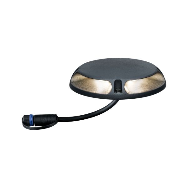 Paulmann 939.20 Plug & Shine LED Bodenaufbauleuchte Warmweiß Einzelspot Zweifacher Lichtaustritt, 180° IP67 3000K 2x3,3W Anthrazit