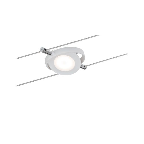 Paulmann 940.88 LED Seilsystem RoundMac Einzelspot 200lm 4W 2700K 12V Weiß matt