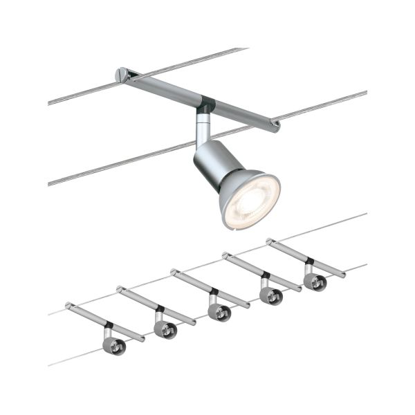 Paulmann 941.45 Seilsystem Spice SaltLED Basisset GU5,3 max. 5x10W dimmbar 230/12V Chrom matt