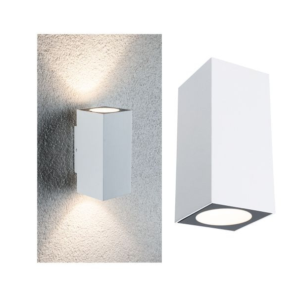 Paulmann 943.30 LED Wandleuchte Flame IP44 eckig 58x75mm 3000K 2x3,5W 2x260lm 230V Weiß Aluminium