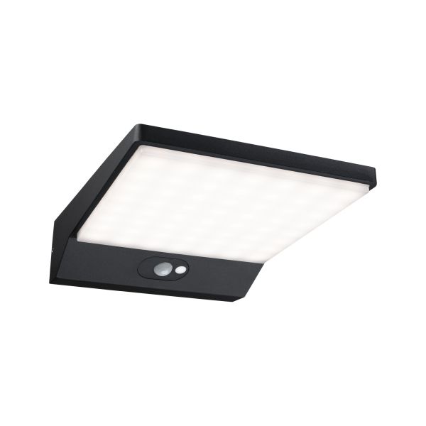 Paulmann 943.34 Solar LED Außenwandleuchte Ronas Bewegungsmelder IP44 3000K 320lm Dunkelgrau