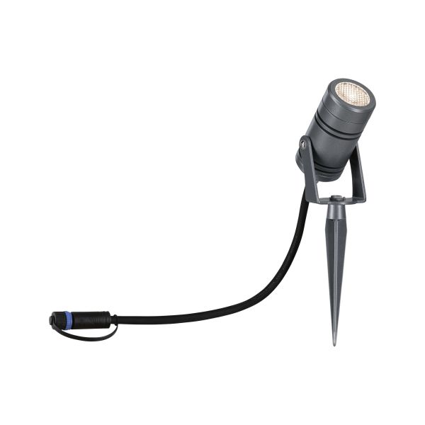 Paulmann 943.67 Plug & Shine LED Gartenstrahler Radon Einzelspot IP65 3000K 11W Grau