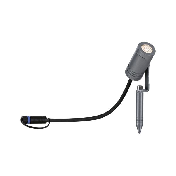 Paulmann 943.68 Plug & Shine LED Gartenstrahler Radix Einzelspot IP65 3000K 6W Grau