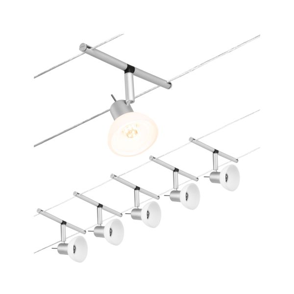 Paulmann 944.48 CorDuo Seilsystem Sheela Basisset GU5,3 max. 5x10W 230/12V Chrom matt